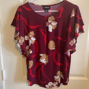 Liz Claiborne Flutter Sleeve Blouse Size M